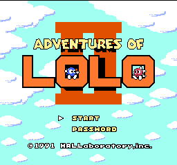 Adventures of Lolo 2 (Japan) Title Screen